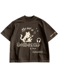 ROCKSTAR CAT - BROWN OVERSIZE TEE