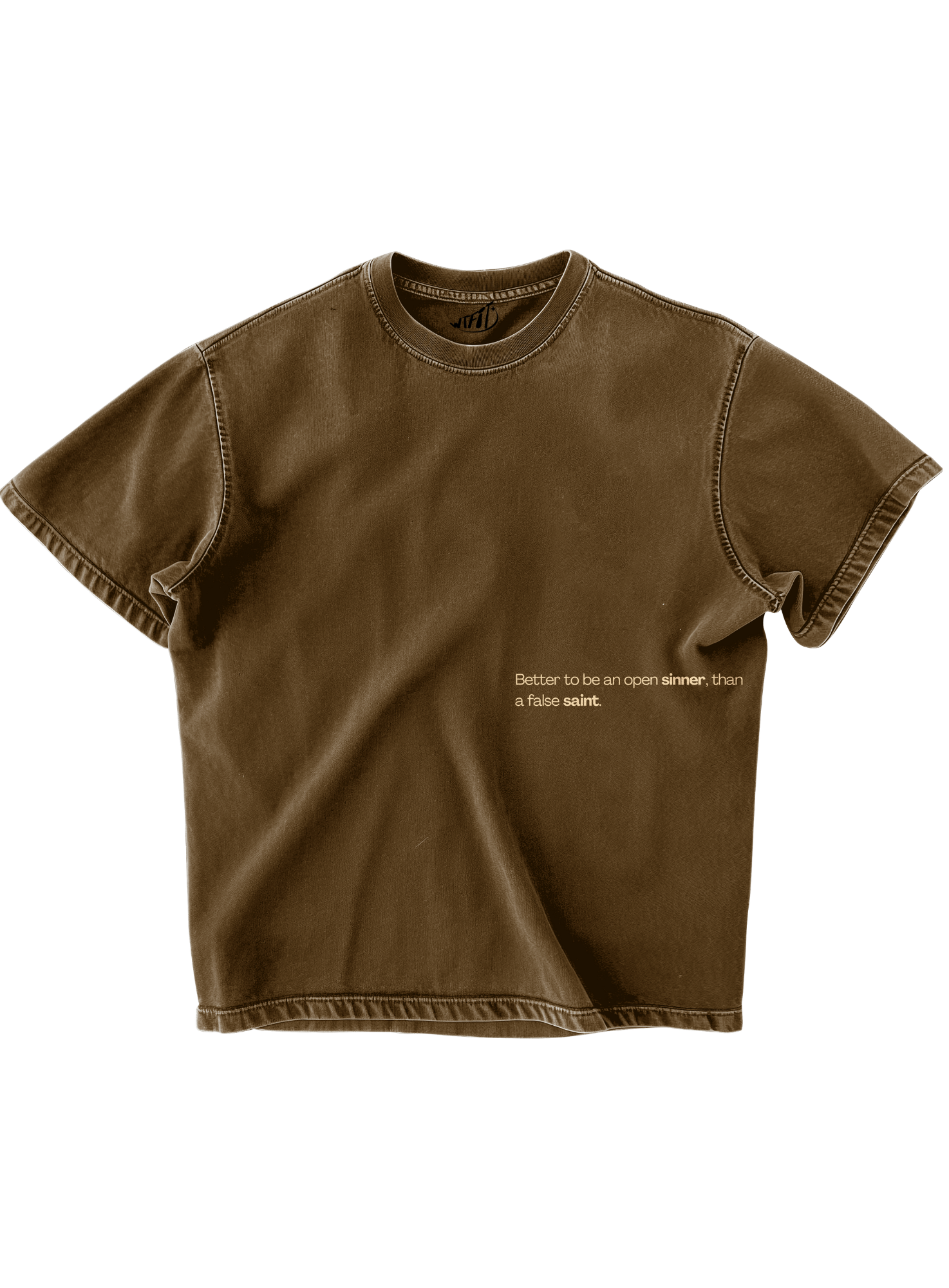 Trendy oversized brown T-shirt with bold graphic print – perfect streetwear for Gen Z in India, ideal for casual college and urban fashion looks
