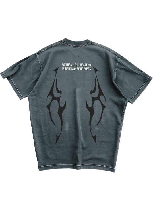 NARCISSIST -  GREY OVERSIZE TEE