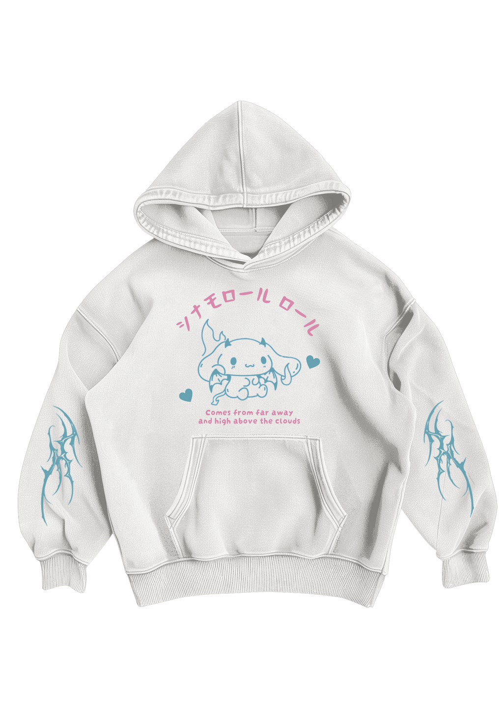 CINNAMOROLL - WHITE OVERSIZED HOODIE