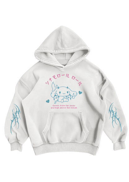 CINNAMOROLL - WHITE OVERSIZED HOODIE
