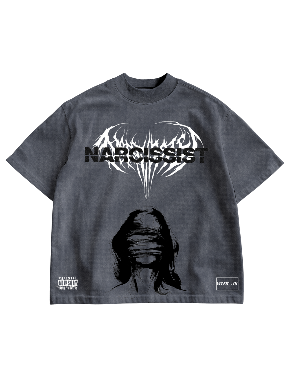 NARCISSIST -  GREY OVERSIZE TEE