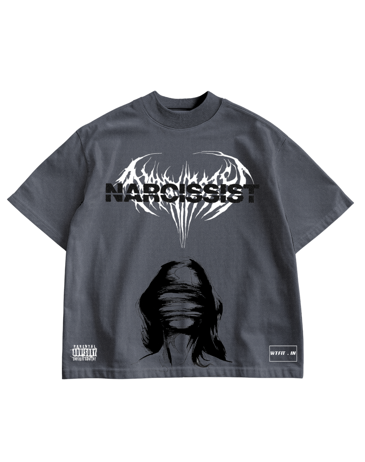 NARCISSIST -  GREY OVERSIZE TEE