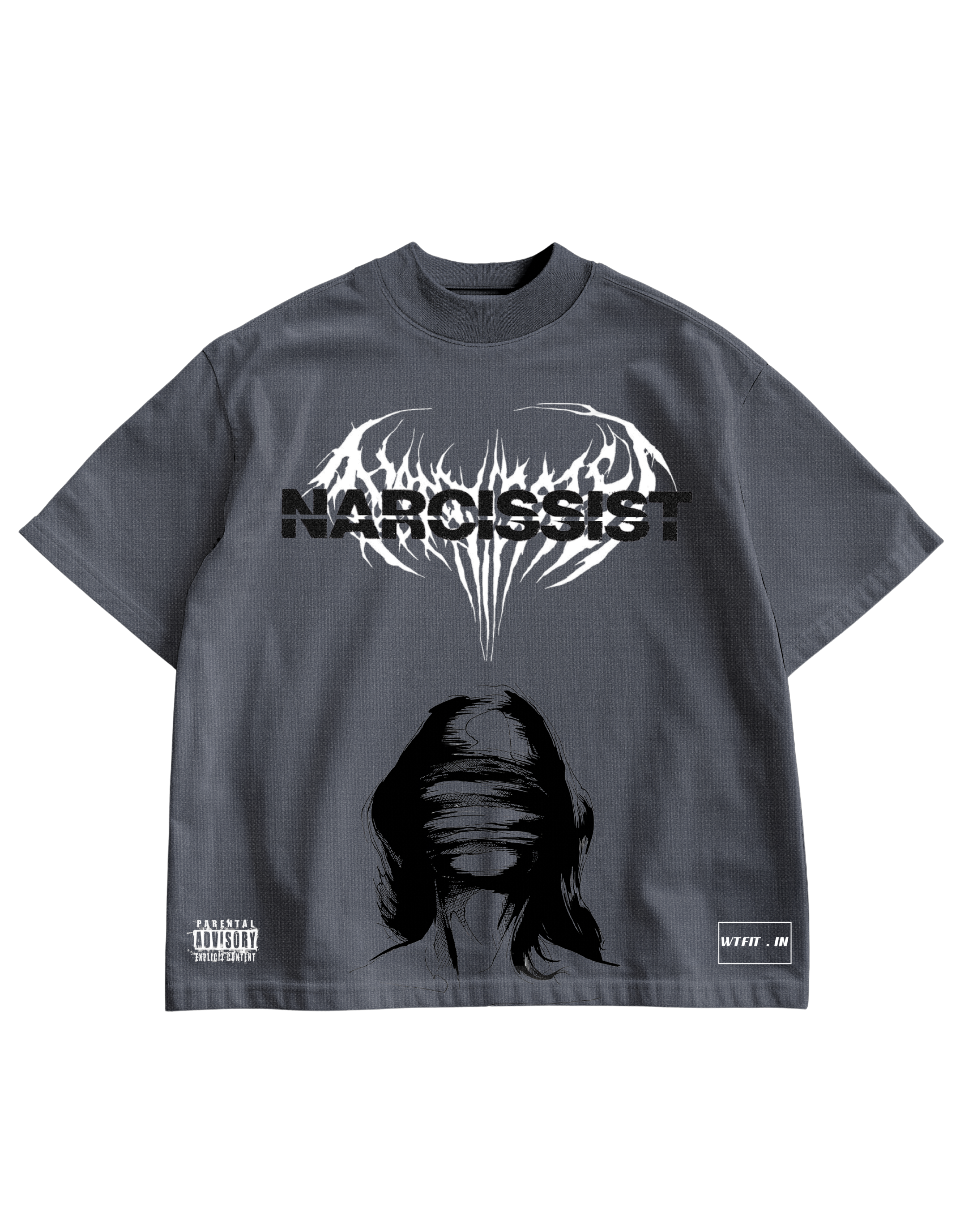 NARCISSIST -  GREY OVERSIZE TEE