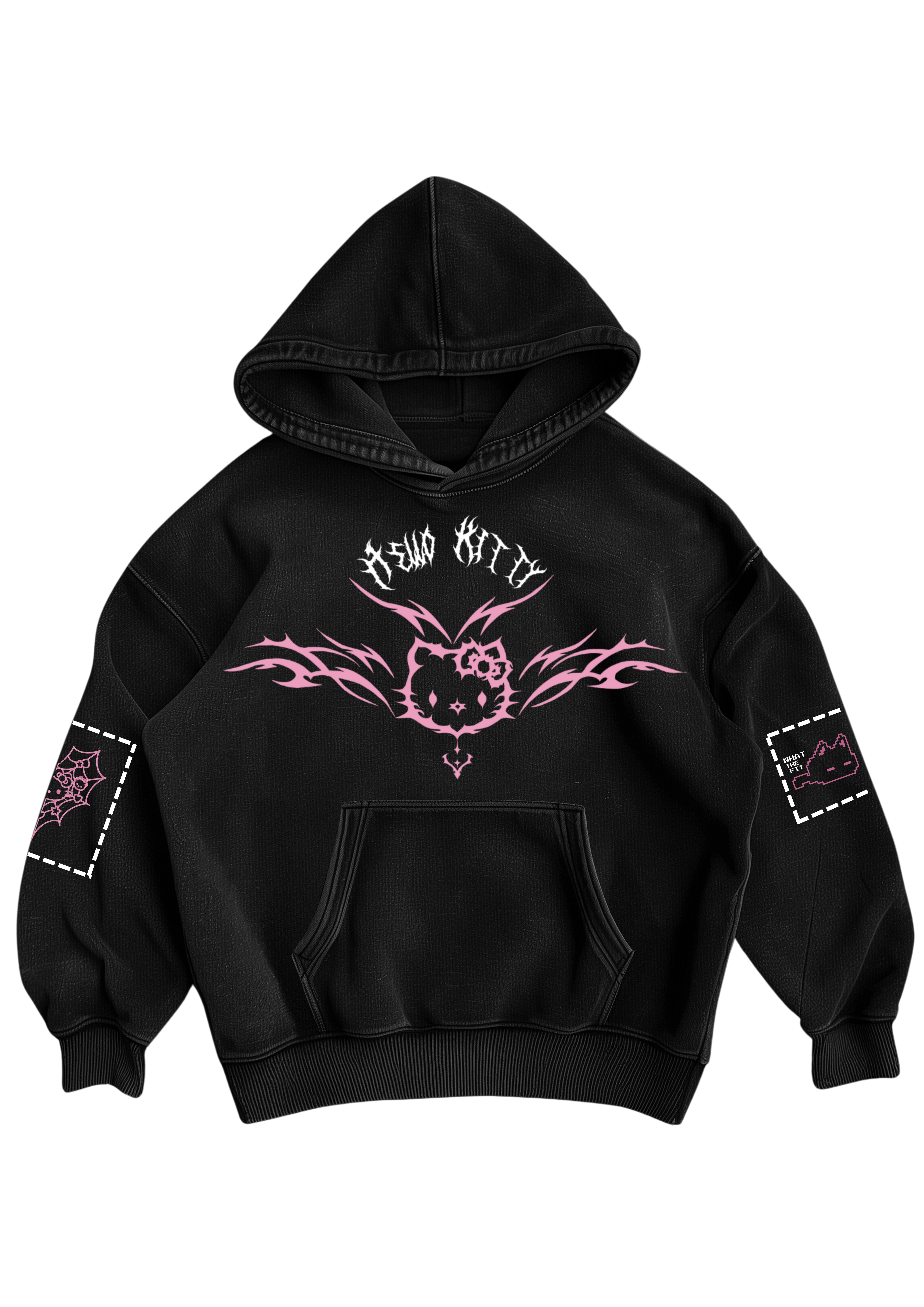 HELLO KITTY - BLACK OVERSIZED HOODIE