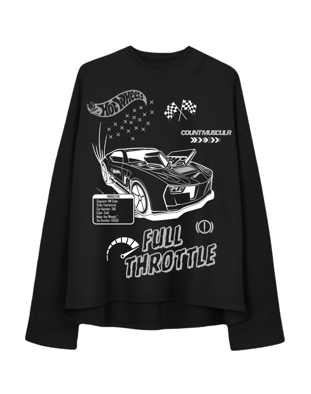 HOT WHEELS - BLACK FULL SLEEVES TEE