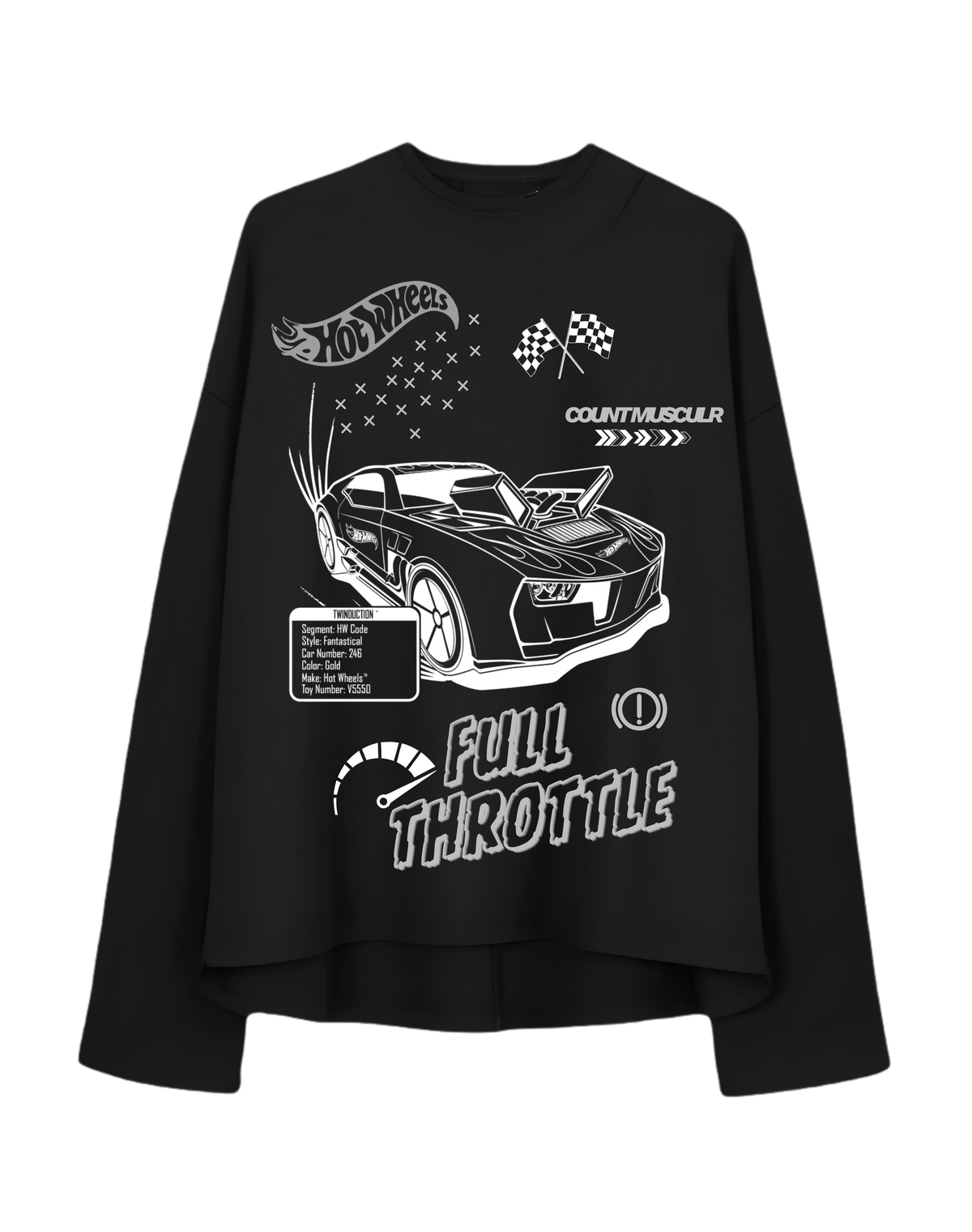 HOT WHEELS - BLACK FULL SLEEVES TEE