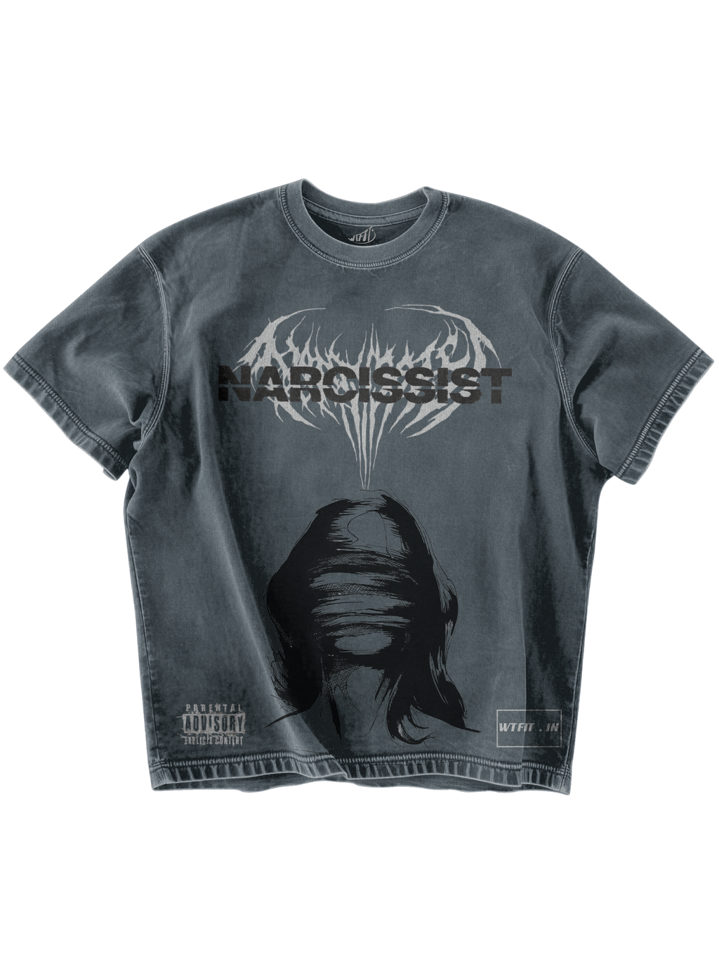NARCISSIST -  GREY OVERSIZE TEE