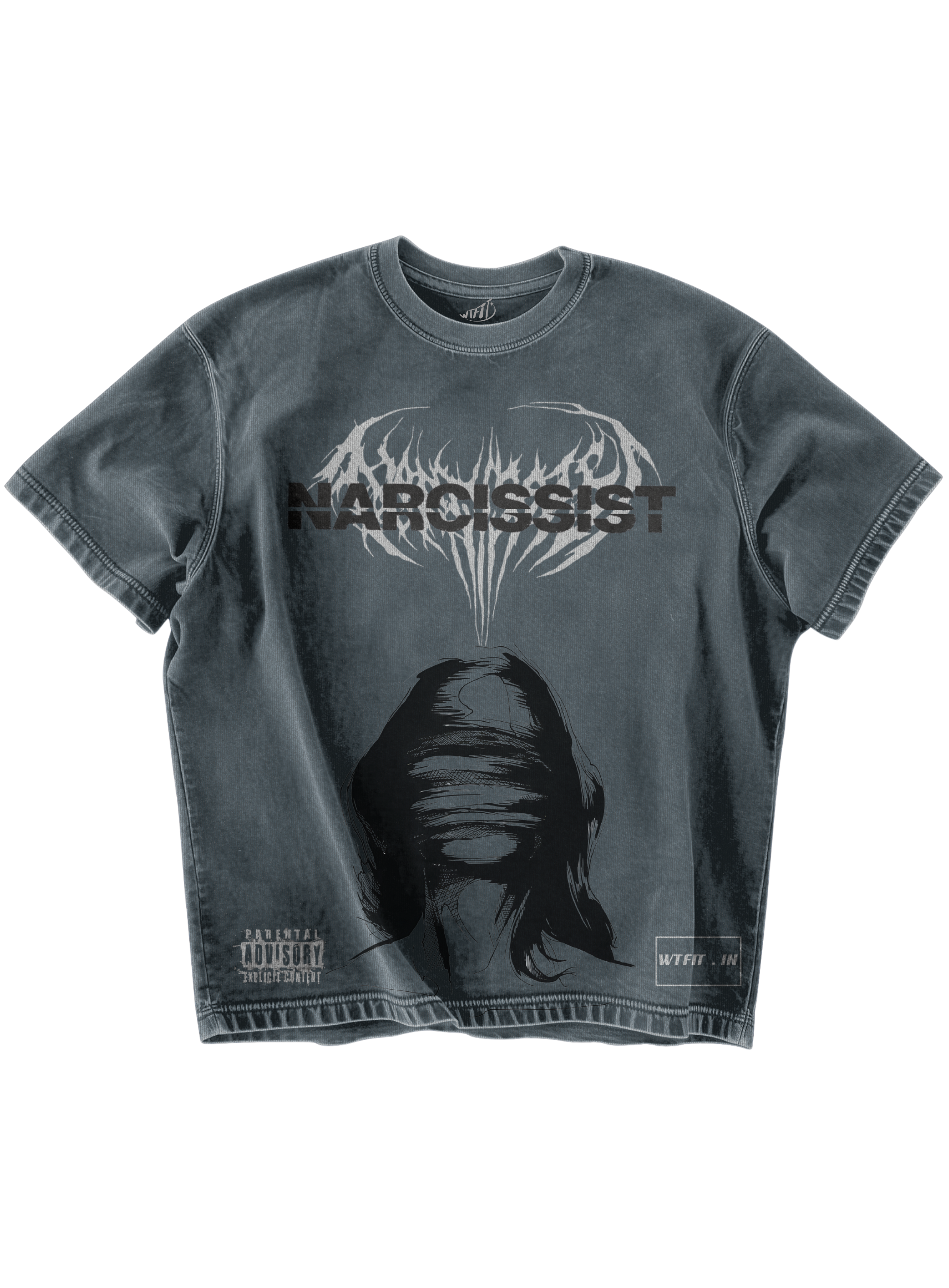 NARCISSIST -  GREY OVERSIZE TEE
