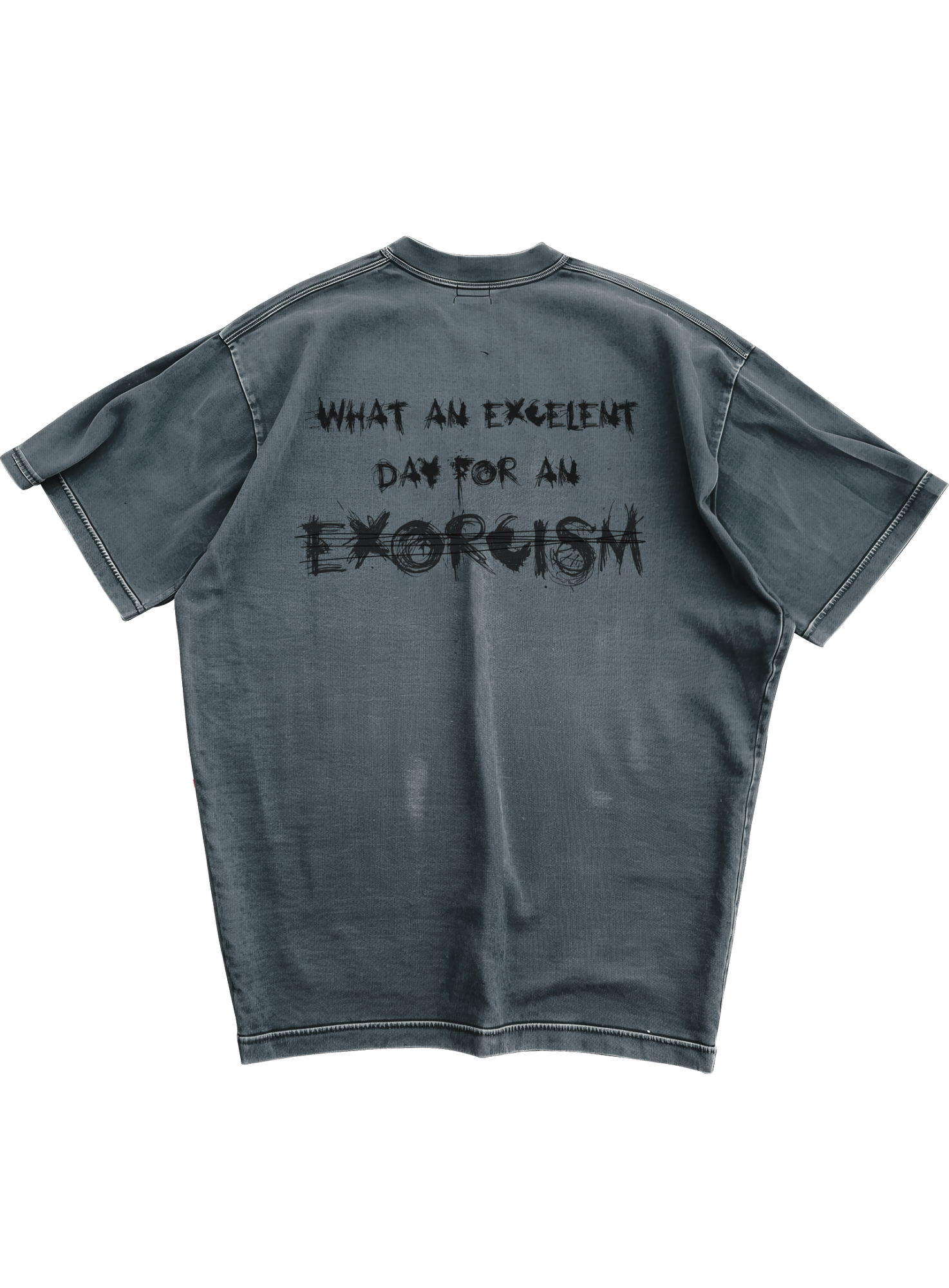 Trendy oversized grey T-shirt with bold graphic print – perfect streetwear for Gen Z in India, ideal for casual college and urban fashion looks