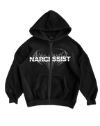 NARCISSIST - BLACK ZIP-UP HOODIE