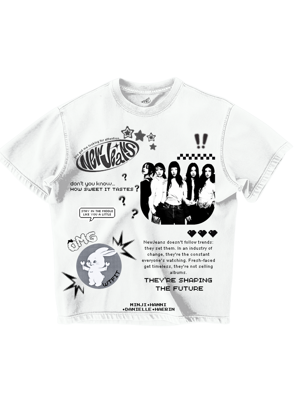 NEWJEANS - WHITE OVERSIZE TEE