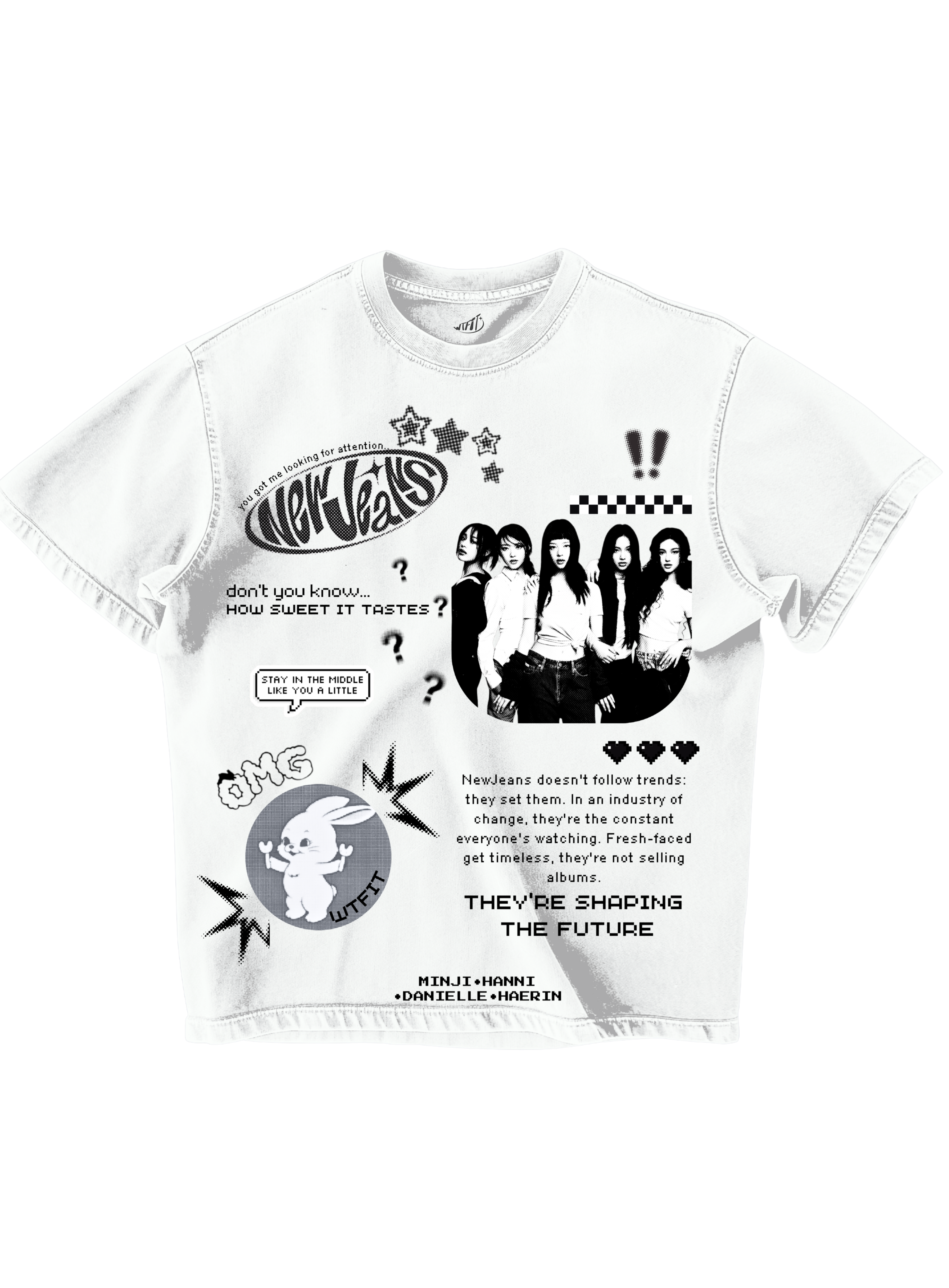 NEWJEANS - WHITE OVERSIZE TEE