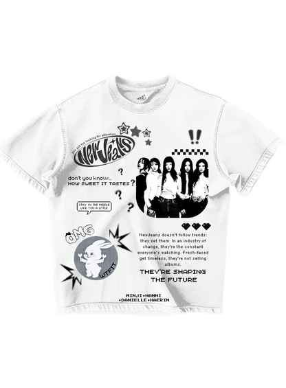 NEWJEANS - WHITE OVERSIZE TEE