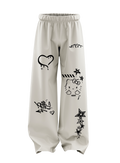 White unisex cotton sweatpants with relaxed fit, elastic waistband, and side pockets  perfect for casual wear, gym, and loungewear in India, gothic , streetwear,streetstyle , menswear , women's wear