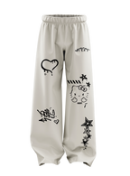 White unisex cotton sweatpants with relaxed fit, elastic waistband, and side pockets  perfect for casual wear, gym, and loungewear in India, gothic , streetwear,streetstyle , menswear , women's wear