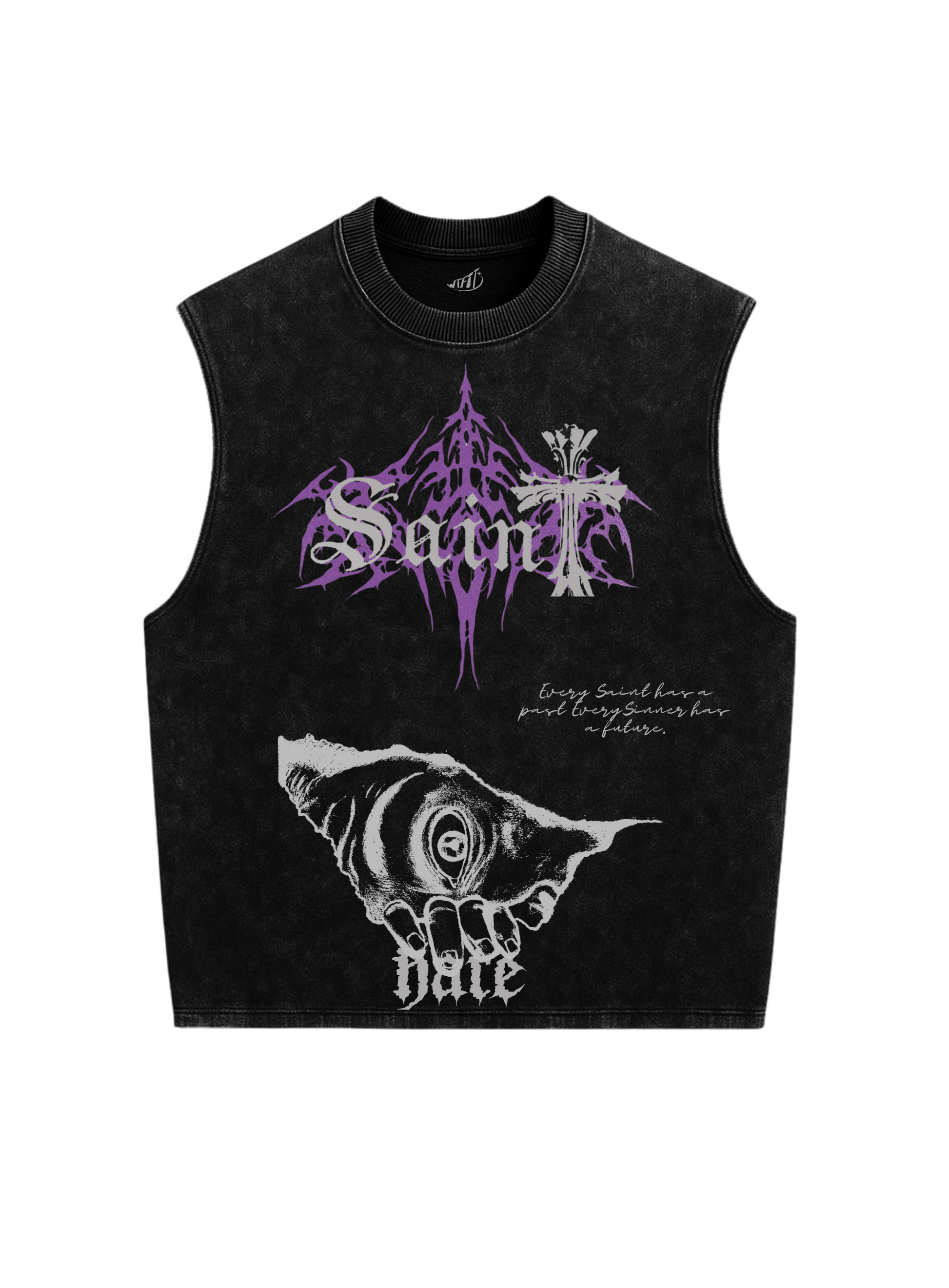 Trendy oversized black vest with bold graphic print – perfect streetwear for Gen Z in India, ideal for casual college and urban fashion looks. Unisex vest 