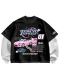 HELLO KITTY DRIFT- BLACK/WHITE FULL SLEEVES TEE