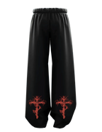 Black unisex cotton sweatpants with relaxed fit, elastic waistband, and side pockets  perfect for casual wear, gym, and loungewear in India, gothic , streetwear,streetstyle , menswear , women's wear