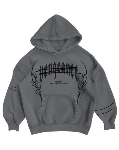 VENGEANCE - GREY OVERSIZED HOODIE