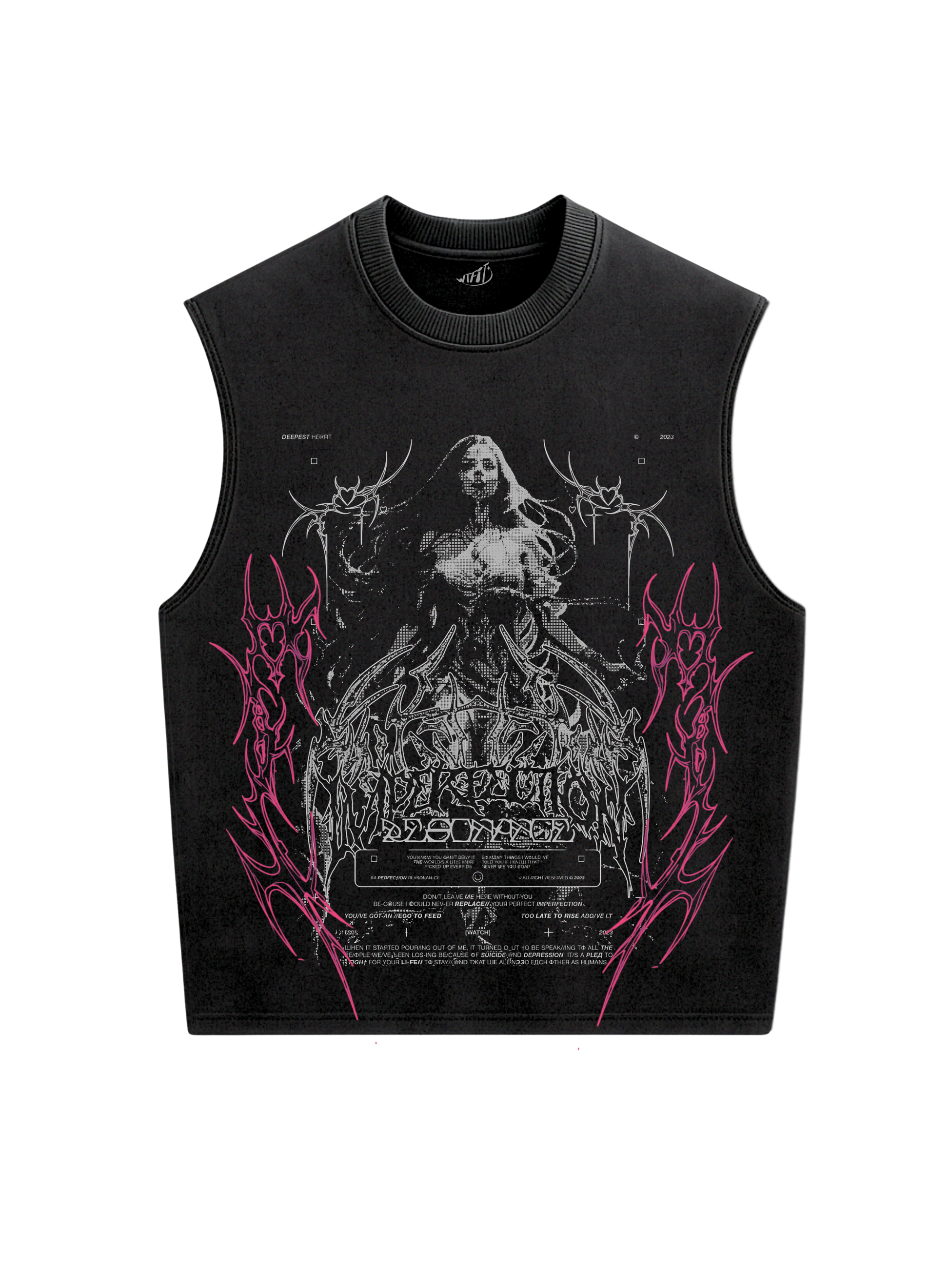 Trendy oversized black vest with bold graphic print – perfect streetwear for Gen Z in India, ideal for casual college and urban fashion looks. Unisex vest 