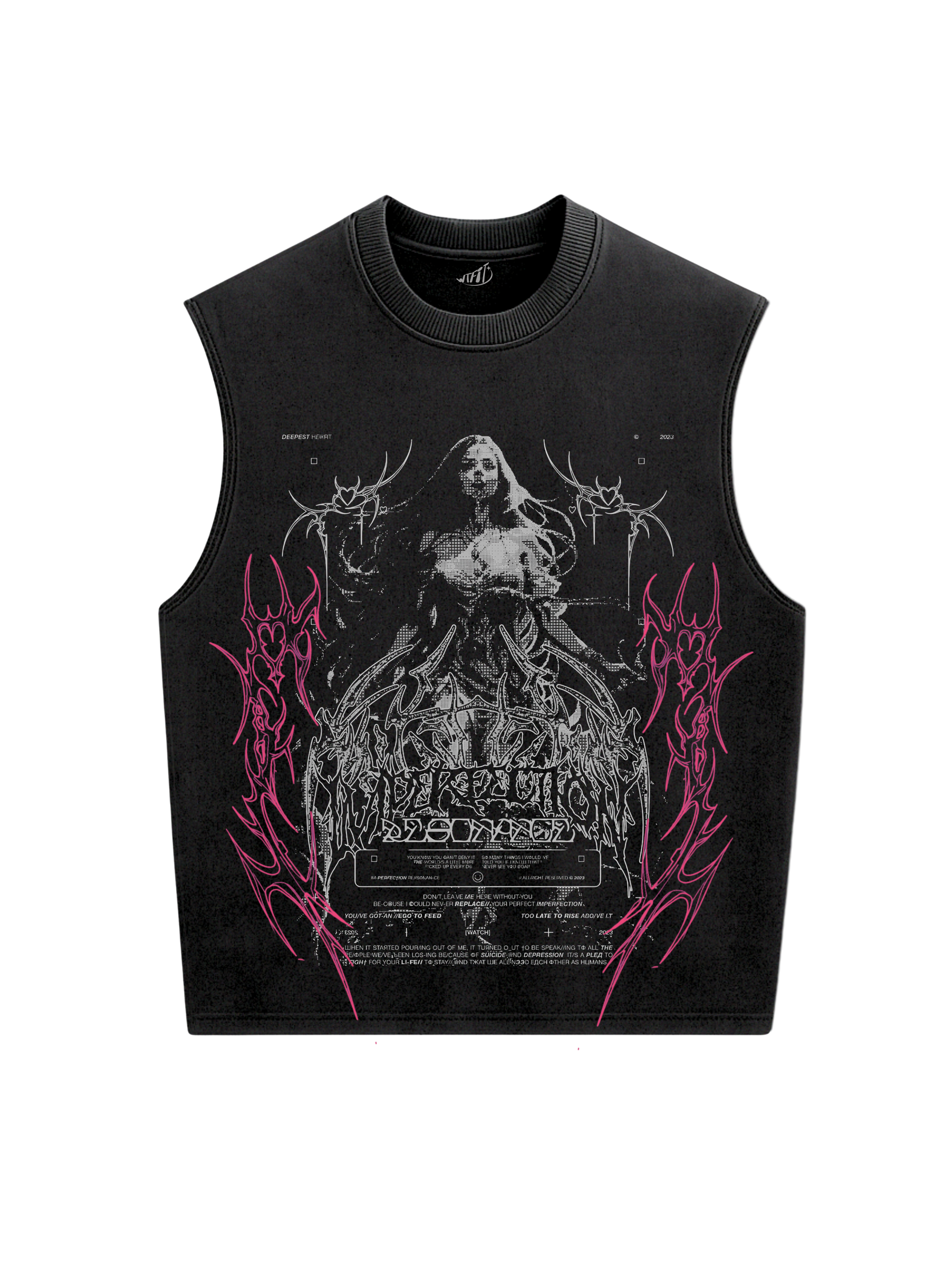 Trendy oversized black vest with bold graphic print – perfect streetwear for Gen Z in India, ideal for casual college and urban fashion looks. Unisex vest 