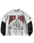 MARIO RETRO - WHITE/BLACK FULL SLEEVES TEE