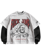 MARIO RETRO - WHITE/BLACK FULL SLEEVES TEE