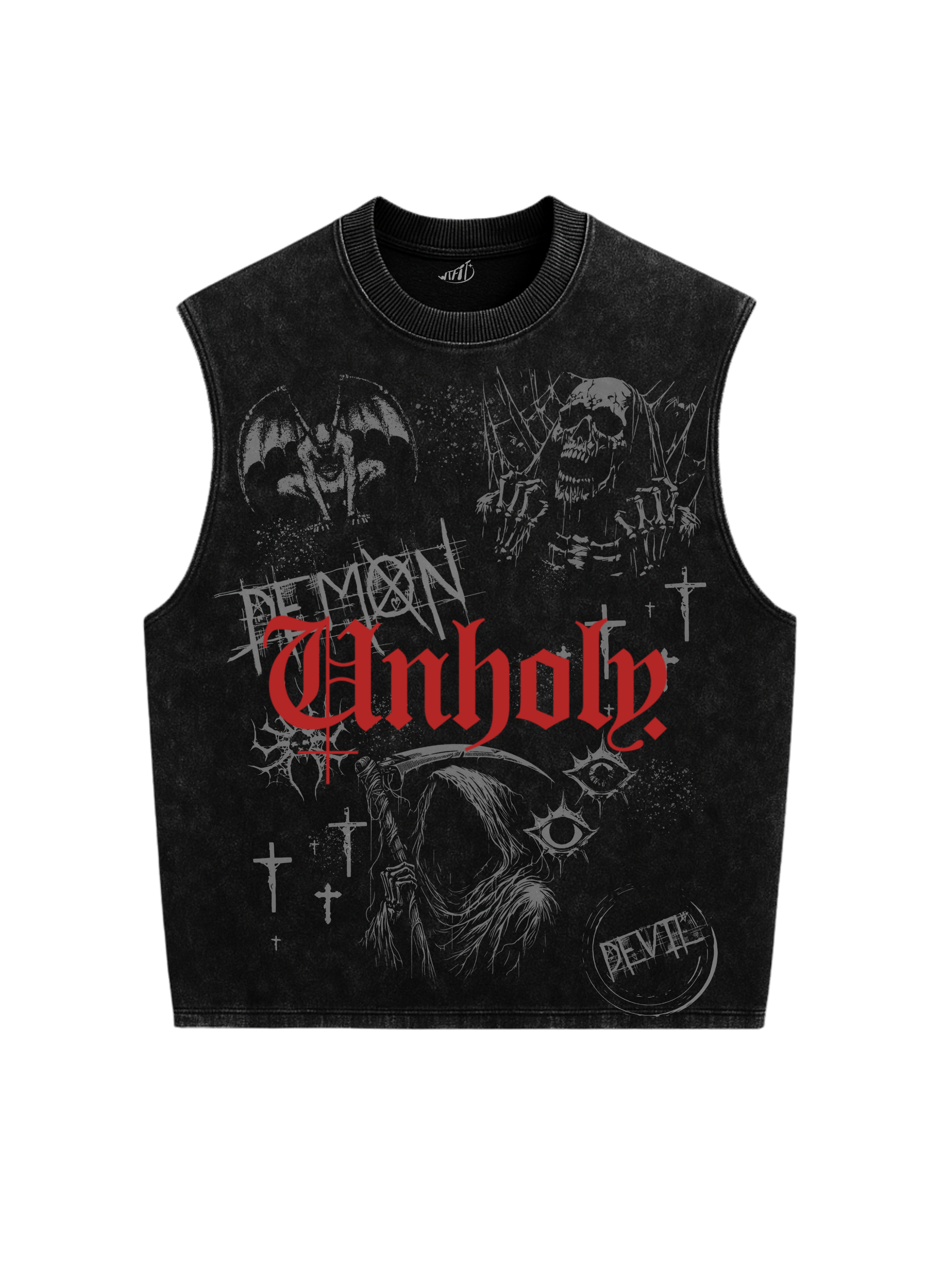 Trendy oversized black Vest with bold graphic print – perfect streetwear for Gen Z in India, ideal for casual college and urban fashion looks.