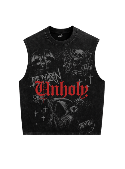 Trendy oversized black Vest with bold graphic print – perfect streetwear for Gen Z in India, ideal for casual college and urban fashion looks.
