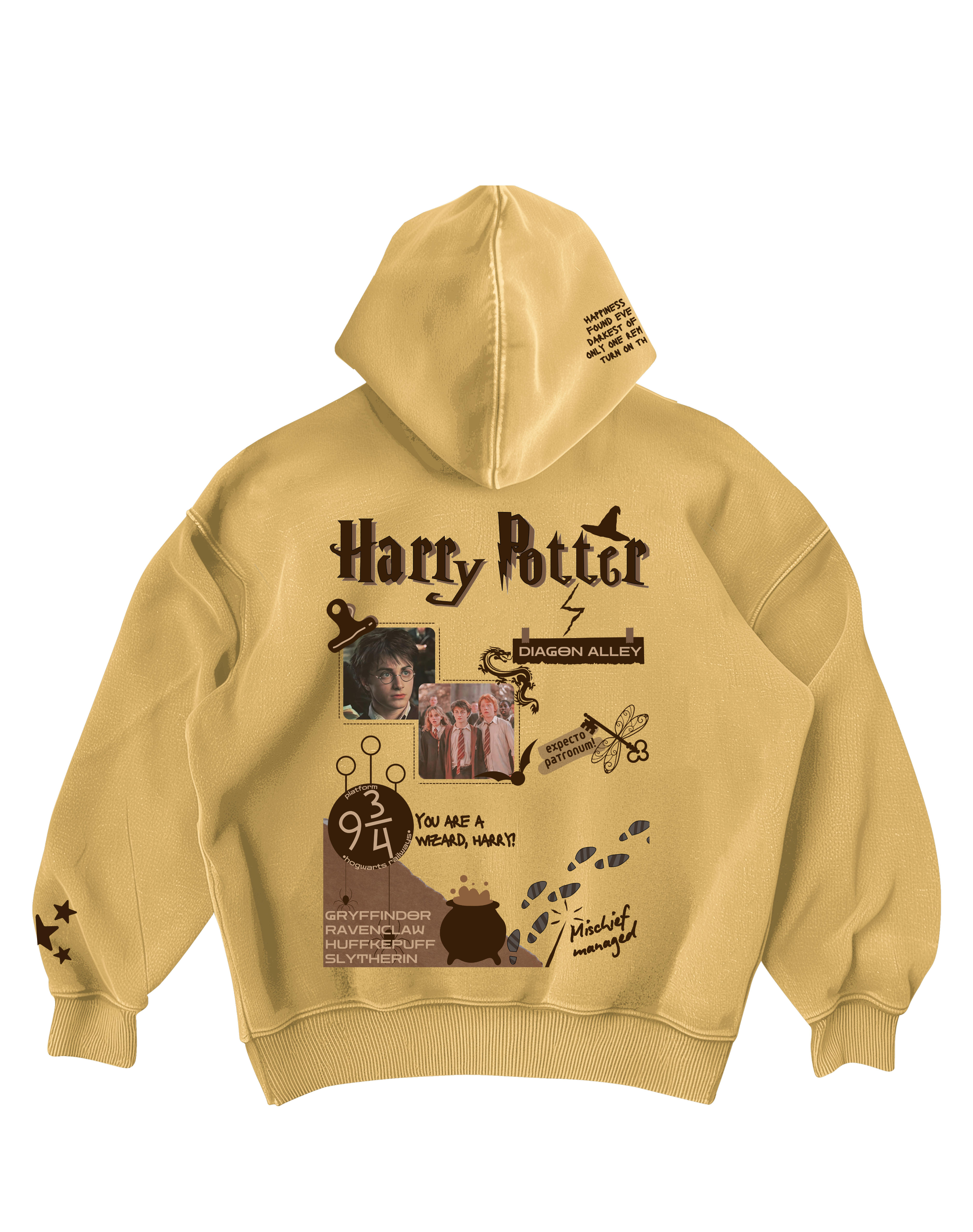 THE CURSED CHILD - BEIGE OVERSIZED ZIP-UP HOODIE